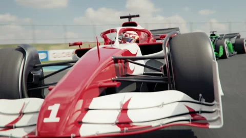 Close front view of a generic race car driving around a curve Vidéo 278655961