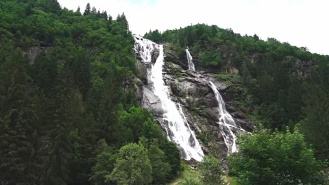 Close up front view of the nardis trentino waterfall Stock-Footage 246624740