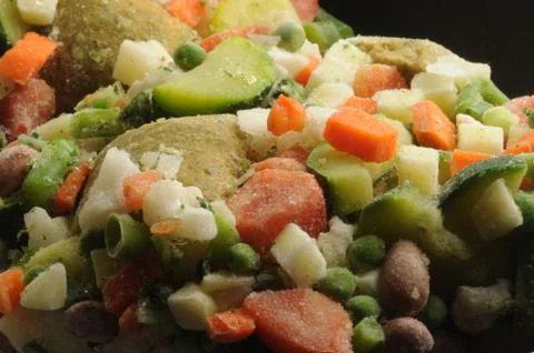 Close up on frozen vegetables for minestrone Stock Photos