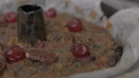 Close Up of Fruitcake - 4k Stock Footage 170907382