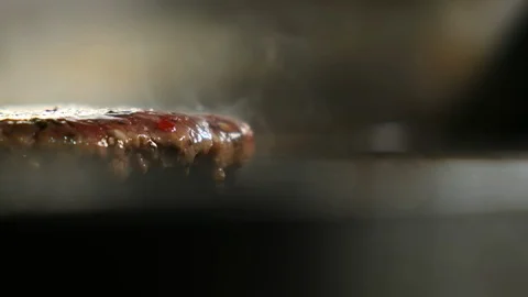 Close-up of frying hamburger cutlets. Stock Footage 119258574