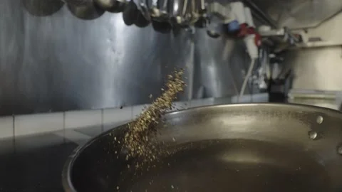 A close-up of the frying pan on which peppers are fried. Stock Footage 234920192