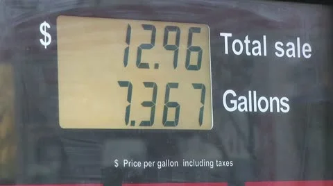 Close Up of A Fuel Pump Screen As The Price Goes Up Stock-Footage 18968185