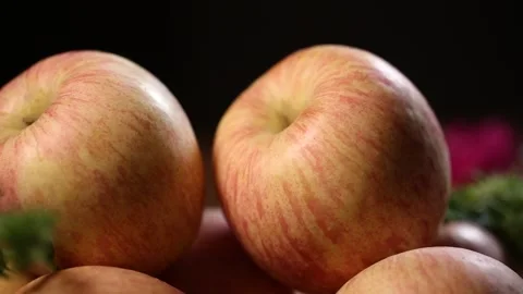 Close up Fuji apple (1) Stock Footage 202258420