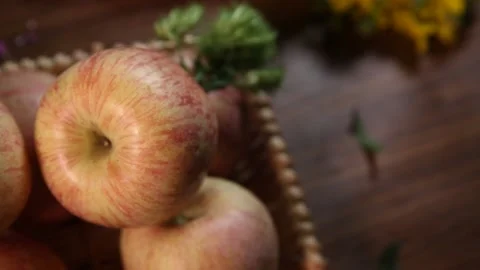 Close up Fuji apple (3) Stock Footage 202258419