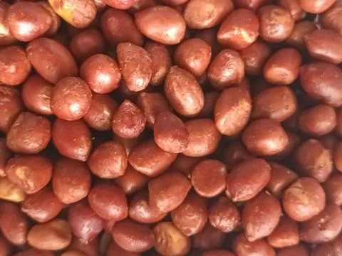 Close-up Full Frame Roasted Peanuts Texture Stockfoto's