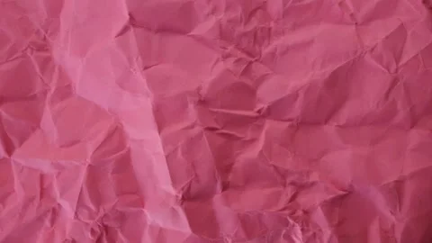 Close-up full frame view of bright pink crumpled paper texture. Stock Footage 342714881