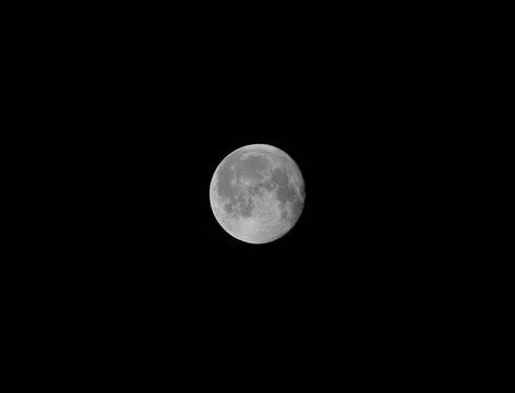 Close-up of full moon on black background Stock Photos