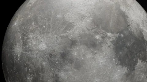 A Close-Up Of A full Moon In The Night Sky animation. Stock Footage 194366785