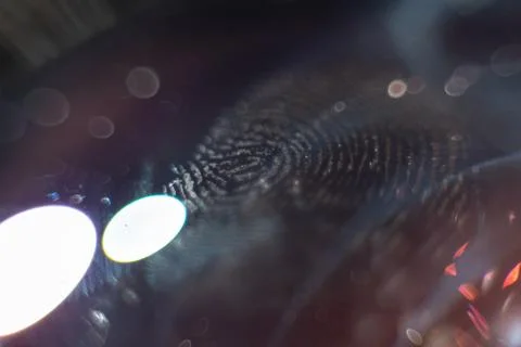 Close-up fullscreen macro with shallow depth of field of a fingerprint on a p Stock Photos