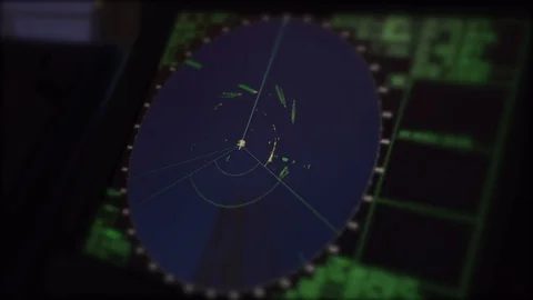 Close up of functional marine radar scre, Stock Video