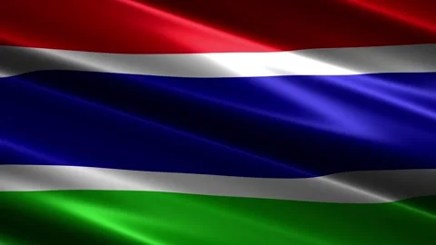 Close up of the Gambia flag blowing in the wind Stock-Footage 348682653