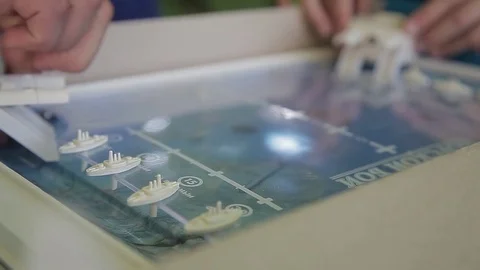 Close-up of a game of battleship Stock Footage 71944156