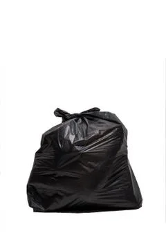 Close up of a garbage bag on white background Stock Photos