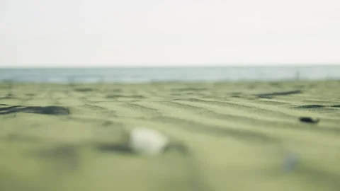 Close-up of garbage lying on the beach. Beach pollution. Ecological problem. Video stock 320717106