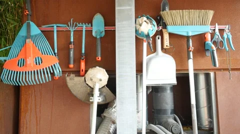Close up of gardening tools Stock-Footage 68695498
