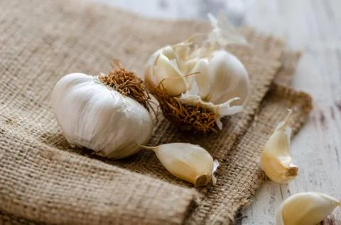 Close up of  garlic Stock Photos