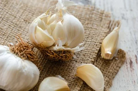 Close up of  garlic Stock Photos