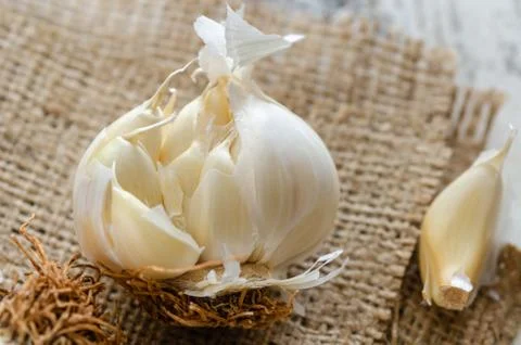 Close up of  garlic Stock Photos