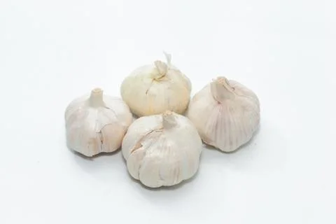 Close up of garlic on white background Stock Photos