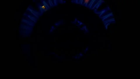 A close-up of a gas cooking ring being lit. Stock Footage 130477841
