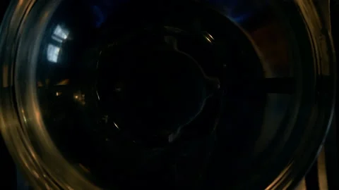 A close-up of a gas cooking ring being lit. Stock Footage 130478867