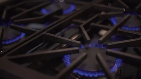 Close-up of a gas stove Video stock 80327099