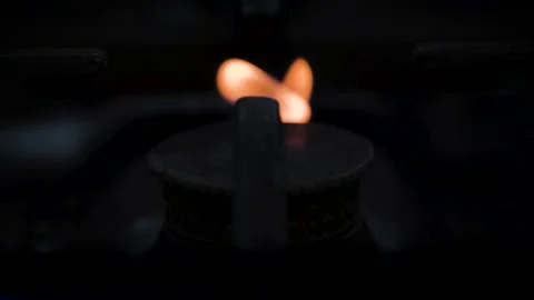 Close Up Gas Stove Ignition Stock Footage 130244880
