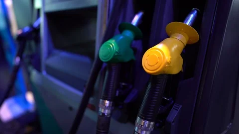 Close-up gasoline nozzle 스톡 동영상 99177655