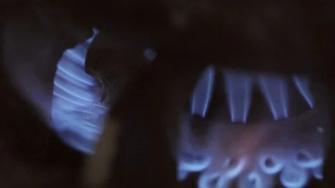 Close-up of a gaz stove Stock Footage 109404461