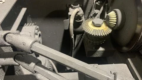 Close up gear inside the machine splitting Stock Photos