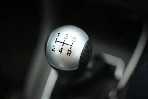  Close up of gear shift knob inside car  Stock Photos