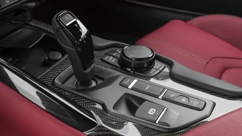 Close up of gear stick Absolute Zero 2020 Toyota GR Supra Launch Edition Stock Footage 160088077