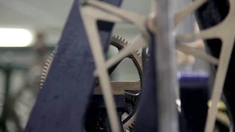 Close-Up of Gears Turning in an Antique Clockwork Mechanism 스톡 동영상 345755586