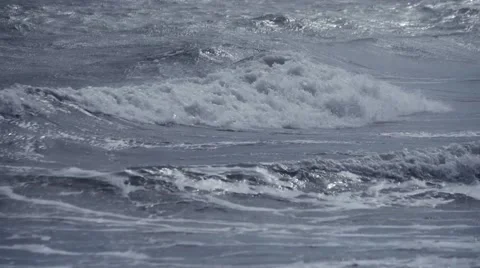 Close up of gentle waves on coast Stock Footage 47663178