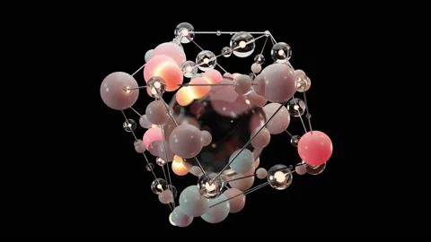 Close up of Geometric connected line and dots. Abstract particles Stock Footage 169659367