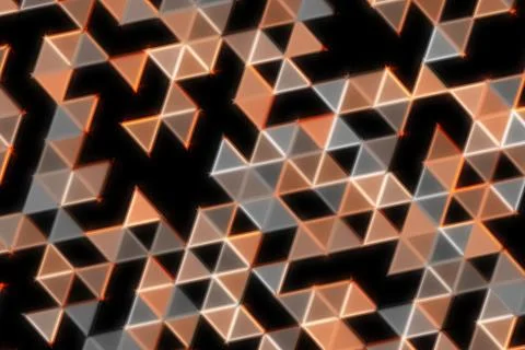 Close-up of a geometric pattern made of small copper triangles Stock Illustration
