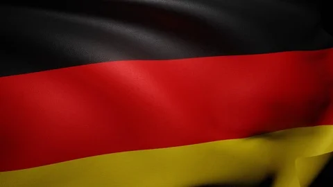 Close up of German Germany flag video waving in wind. background 4K UHD 60FPS Stock Footage 120515876