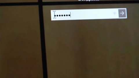 Close-up of a German password prompt. User typing password and entering Stock-Footage 232979562