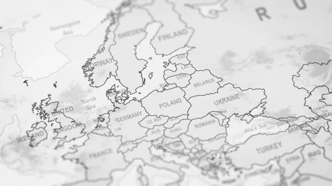 Close Up Of Germany Borders. World Map Animation. Video stock 331811991