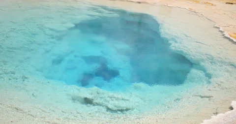 Close up of Geyser Surface in Yellowstone National Park Stock Footage