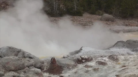 Close up of geyser in Yellowstone Stock Footage 52032220