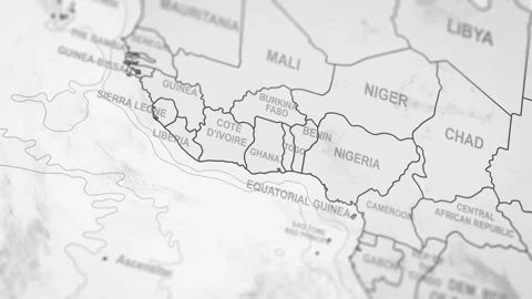 Close Up Of Ghana Borders. World Map Animation. Stock-Footage 331810899