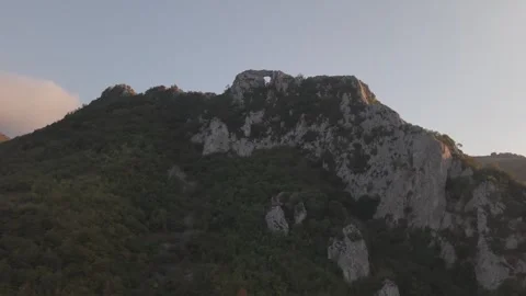 Close Up Giant Stone Arch Hole On Mountain Peak Sunset 4K 60fps Stock-Footage 337406298