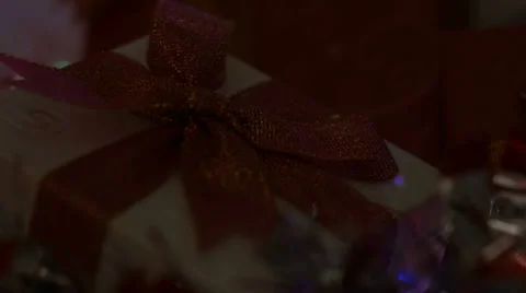Close Up Gift Box On Lighting Stock Footage 44118378