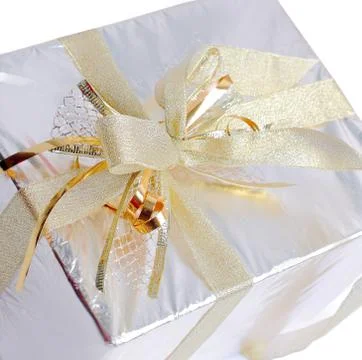 Close up.gift box.isolated on white background Stock Photos