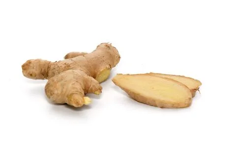 Close up of ginger isolated on white background Stock-Fotos