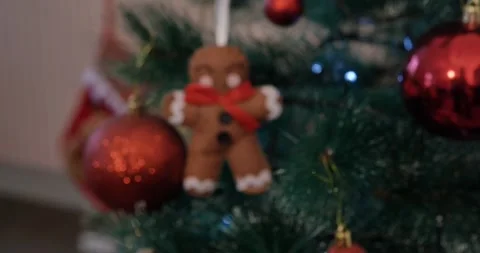 Close-up of gingerbread man ornament. Stock Footage 327845715