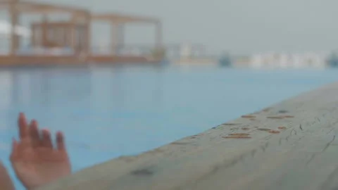 Close-up of girl in beautiful pool Stock Footage 93540968
