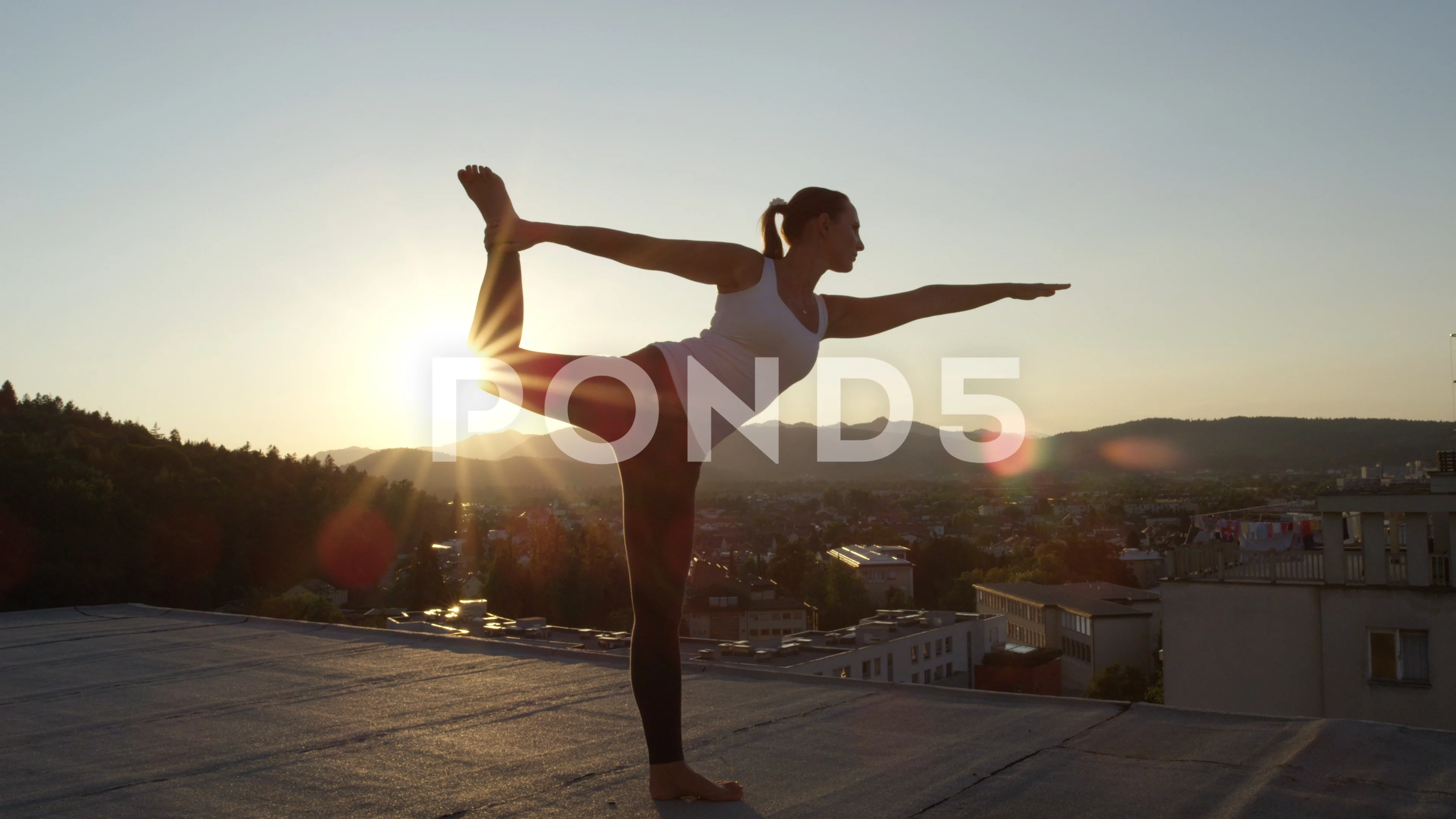 Anonymous woman doing yoga in Lord of the Dance pose - a Royalty Free Stock  Photo from Photocase